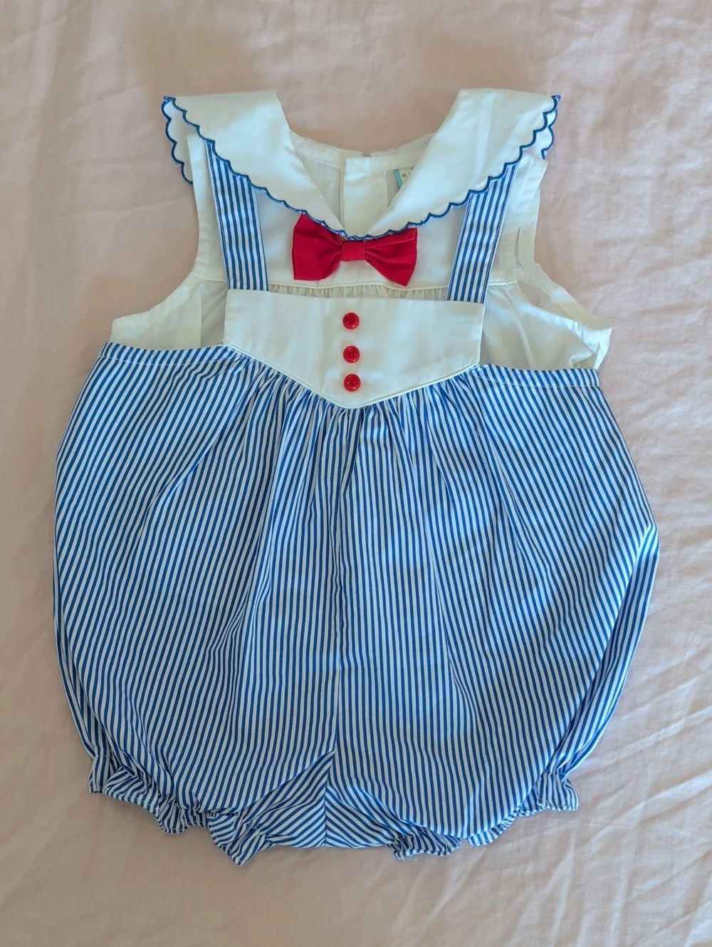 Vintage Sailor Overalls Matching Set Size 6-9 Months